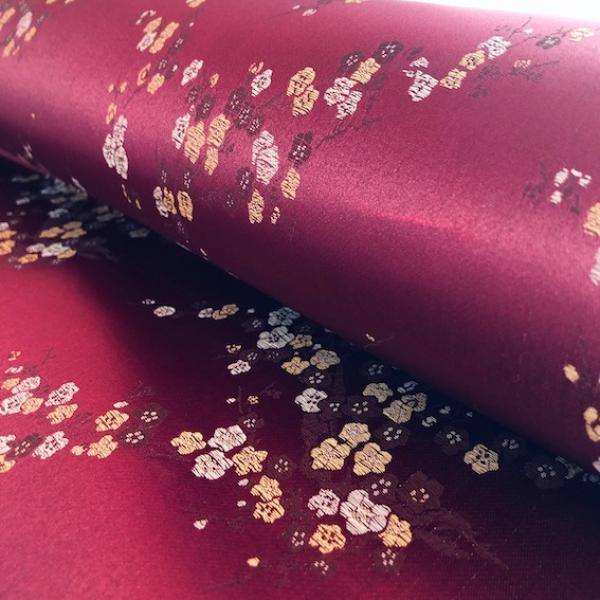 BORDEAUX FLOWERS Satin aus China